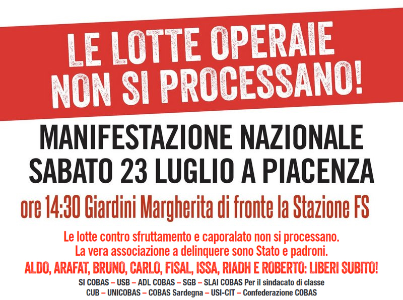 Solidarität mit den italienischen Gewerkschafter:innen von USB und Si Cobas