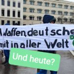 Erinnerung auf einer Demo in Berlin . Die Grünen waren mal eine antimilitaristische Bewegung. Eigenes Foto