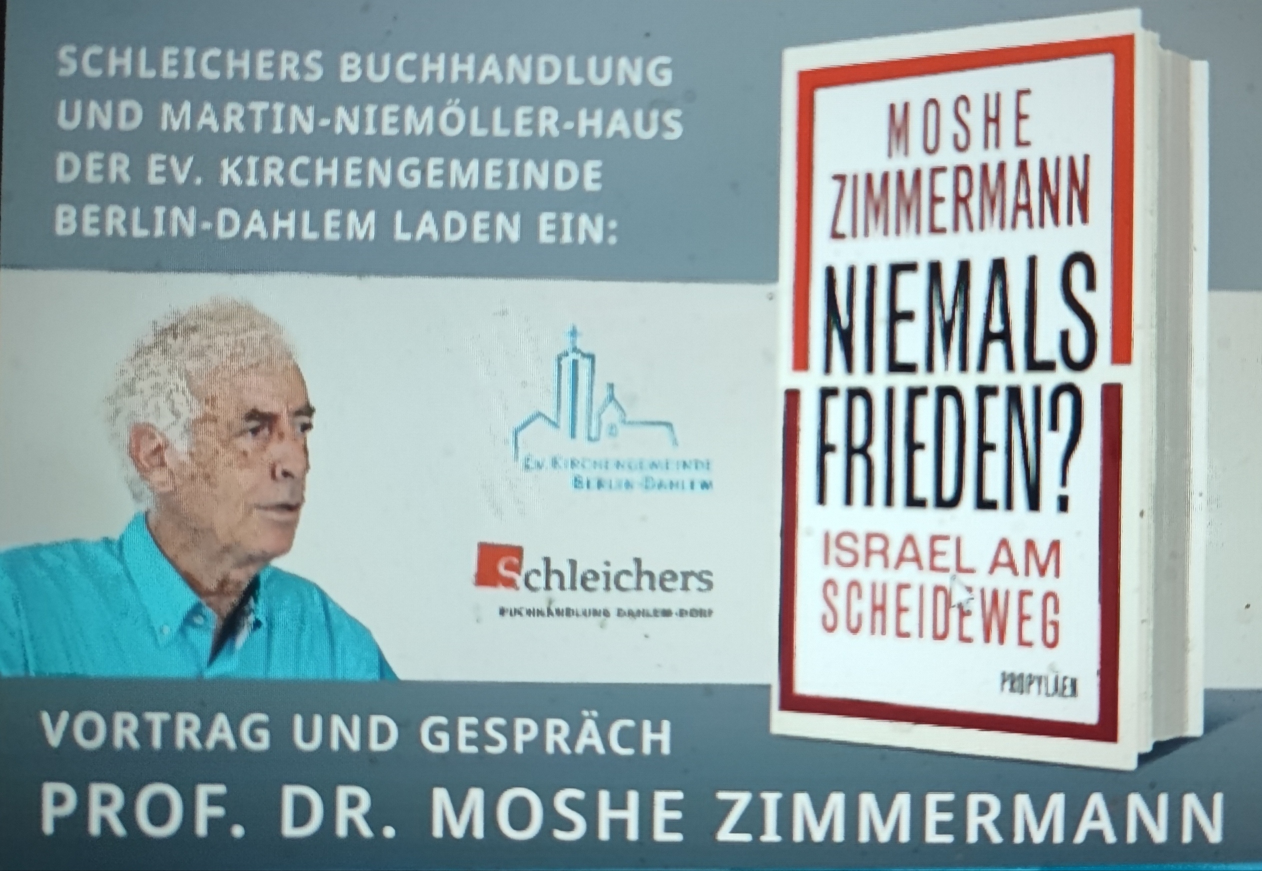 Moshe Zimmermann in Berlin  -Vortrag und Gespräch