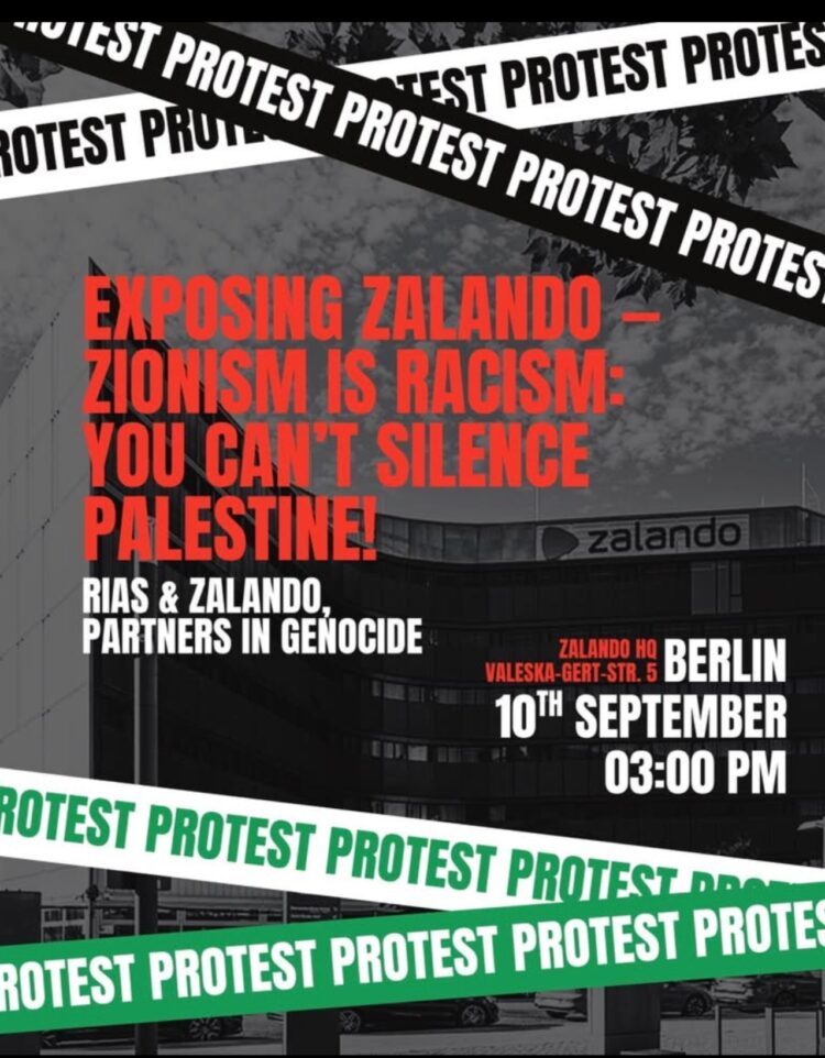 Nein zur zionistischen Repression von Zalando