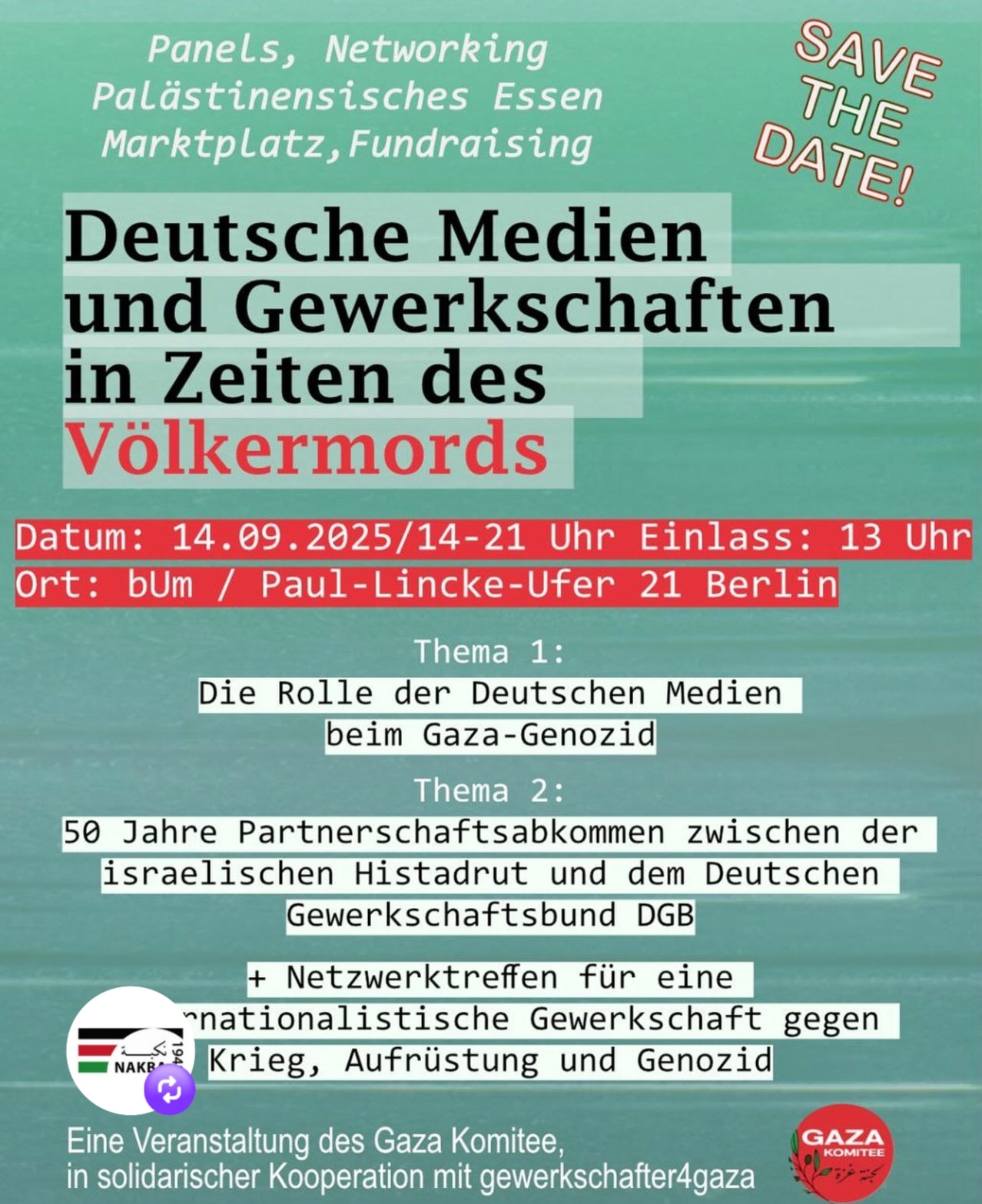 „Deutsche Medien und Gewerkschaften in Zeiten des Völkermords“  – Veranstaltung