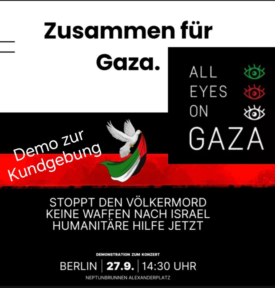 Demonstration zur Kundgebung „All Eyes on Gaza — Stoppt den Genozid!“