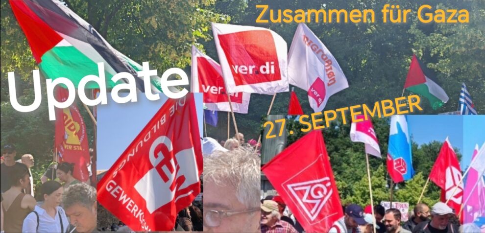 Kommt zur Demo „Zusammen für Gaza“. Mitglieder aus den Gewerkschaften erklären warum!