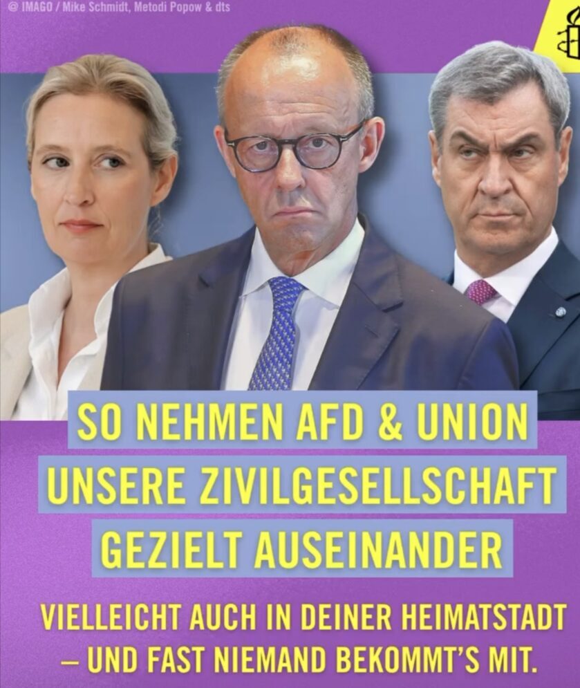 Unsere demokratische Zivilgesellschaft wird  angegriffen – Amnesty International schlägt Alarm!