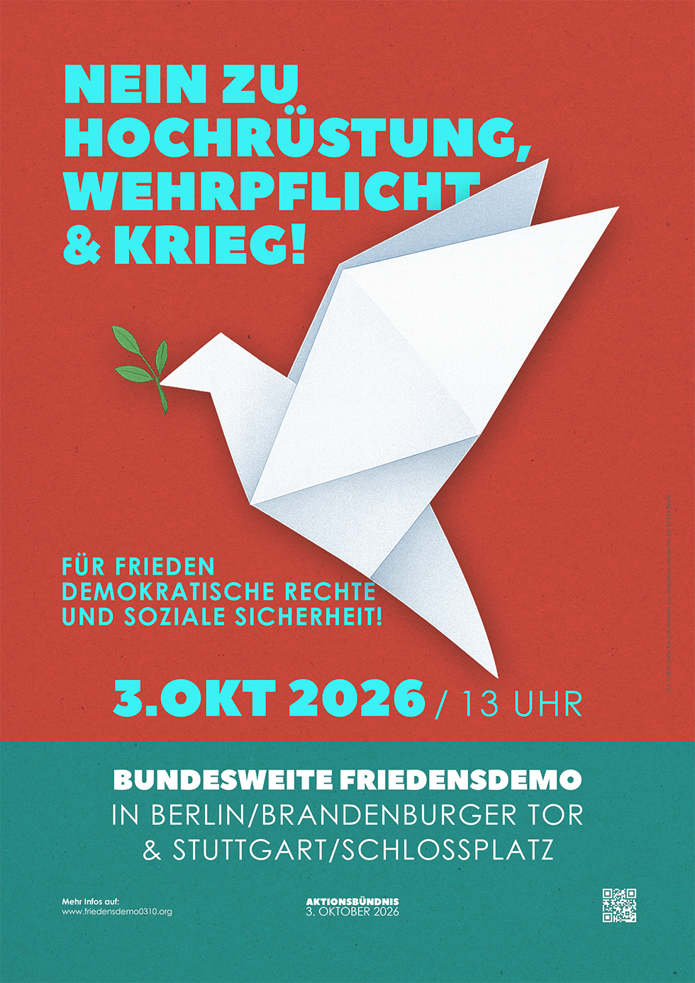 Aufruf für die Demonstrationen am 3. Oktober 2026 in Berlin